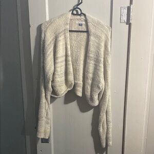 American Eagle Outfitters Cream Cropped Cardigan